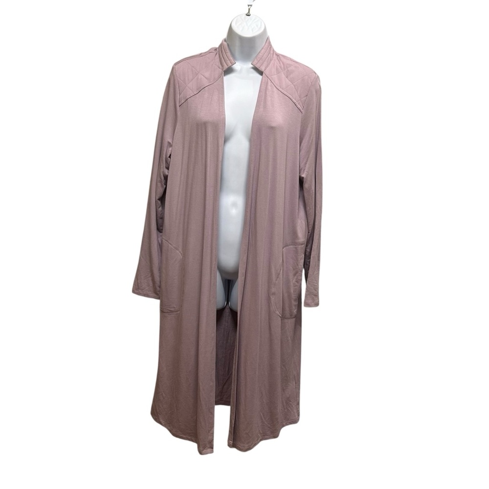 Tribal Jeans Mauve Quilted Shoulder Longline Duster Cardigan Size M